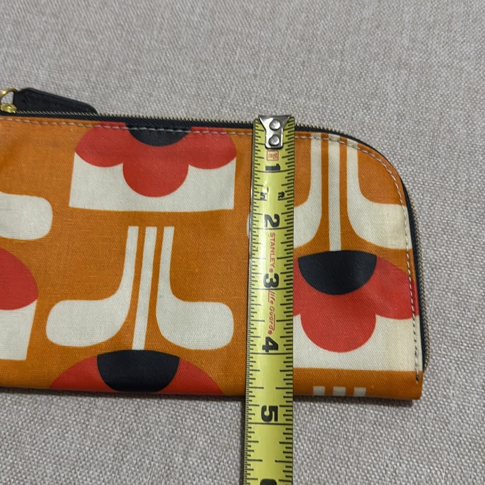 Orla Kiely for Target-Zipper Pouch with Wristlet Strap-Red/Orange/Navy/Cream-GUC - Picture 13 of 14
